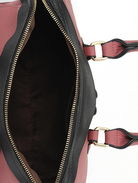 pink leatherette regular handbag - 15021672 - Zoom Image - 3