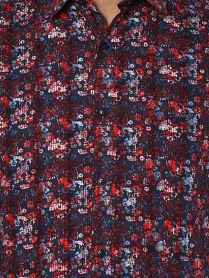 red cotton casual shirt - 15022721 - Standard Image - 3