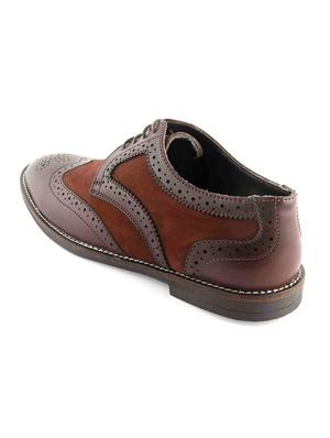 brown leatherette lace-up derby - 15022925 - Standard Image - 3