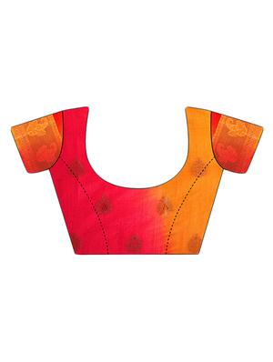 orange banarasi silk saree with blouse - 15023143 - Standard Image - 3