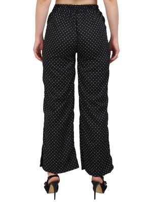 black printed crepe palazzo - 15023439 - Standard Image - 3