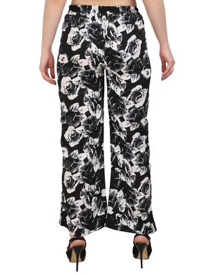 black floral crepe palazzo - 15023441 - Standard Image - 3