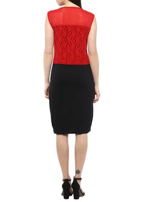red laced sheath dress - 15023595 - Standard Image - 3