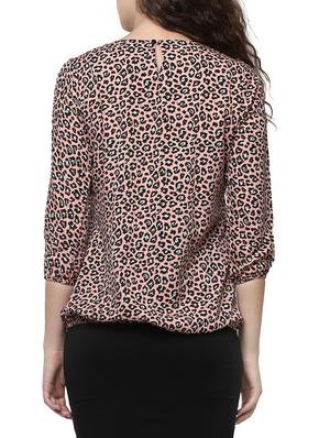 pink printed crepe top - 15023601 - Standard Image - 3