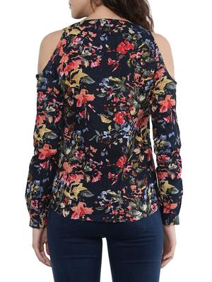 blue printed cotton top - 15023607 - Standard Image - 3