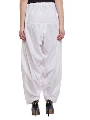white cotton patiyala salwars - 15023628 - Standard Image - 3