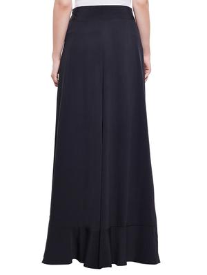 navy blue crepe ruffled palazzo - 15023644 - Standard Image - 3