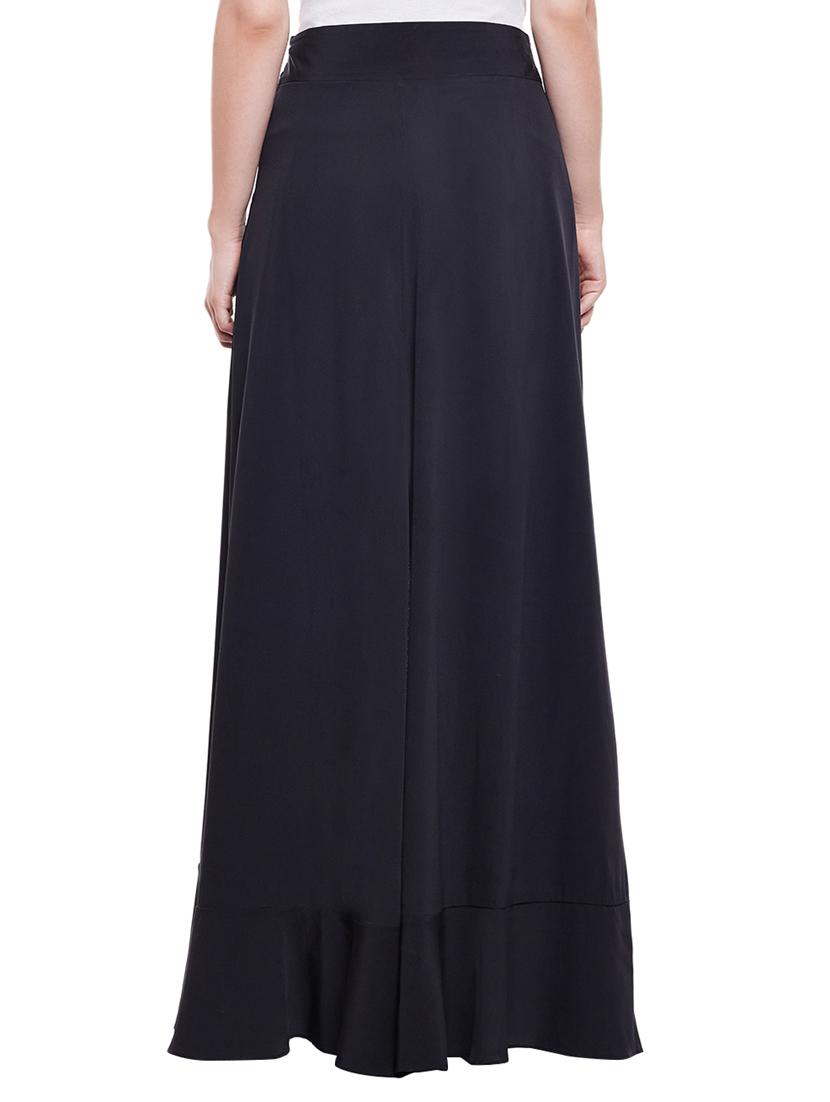 navy blue crepe ruffled palazzo - 15023644 - Zoom Image - 3