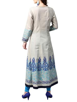 white cotton anarkali kurta - 15023860 - Standard Image - 3