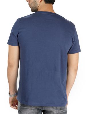 blue cotton chest print t-shirt - 15024286 - Standard Image - 3