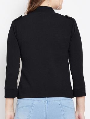 solid black summer jacket - 15024836 - Standard Image - 3