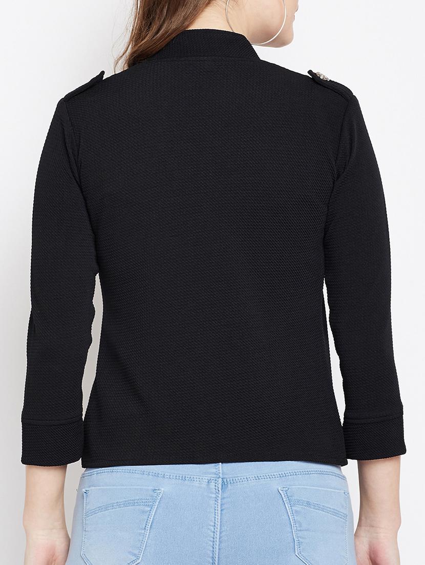 solid black summer jacket - 15024836 - Zoom Image - 3