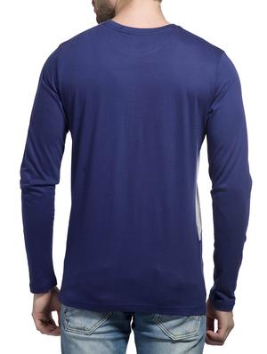 blue cotton cut and sew t-shirt - 15024979 - Standard Image - 3