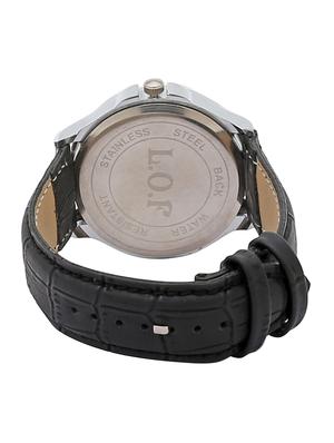 LOF BlackRound Dial Leather Strap Men's Multi function Analog watch - LW2002 - 15025095 - Standard Image - 3