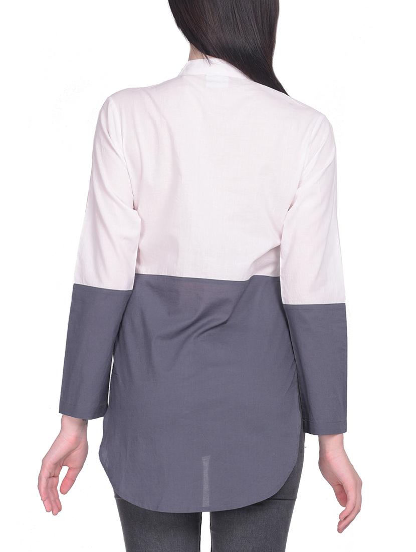 white cotton asymmetric shirt - 15025221 - Zoom Image - 3