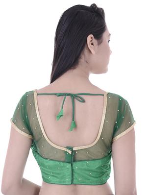 green net embroidered blouse - 15025236 - Standard Image - 3