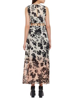 white ombre printed a-line georgette dress - 15025245 - Standard Image - 3