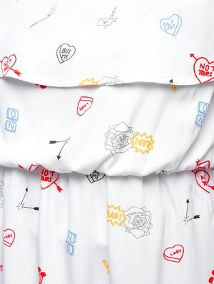 white printed pephem dress - 15025507 - Standard Image - 6