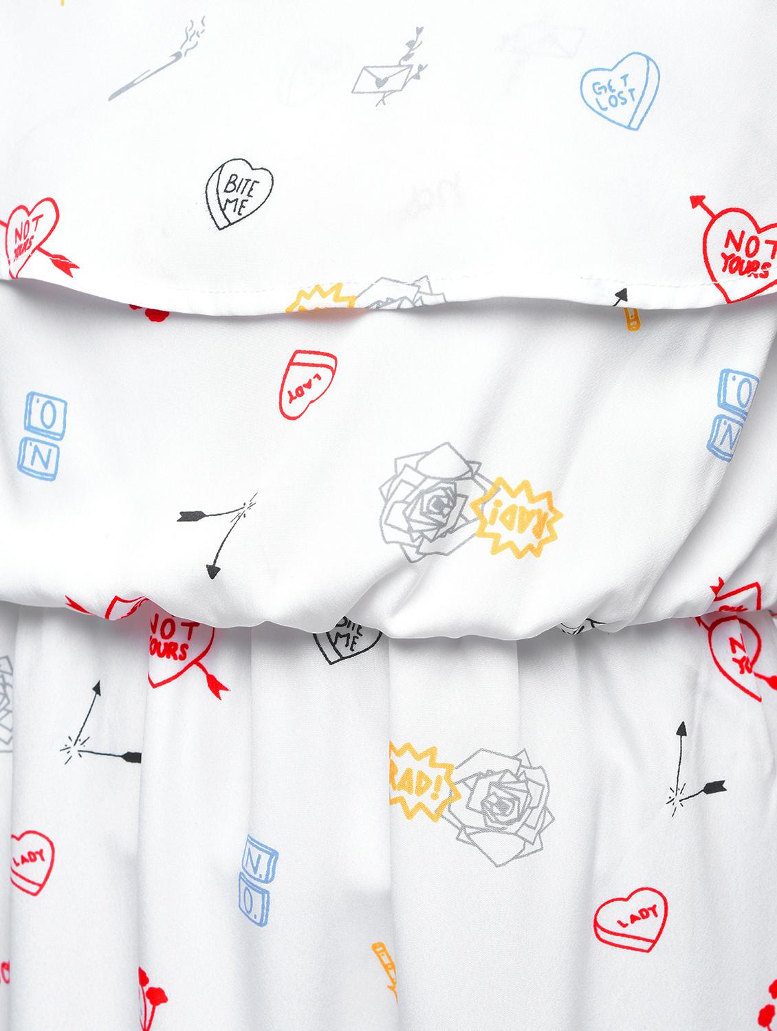 white printed pephem dress - 15025507 - Zoom Image - 6