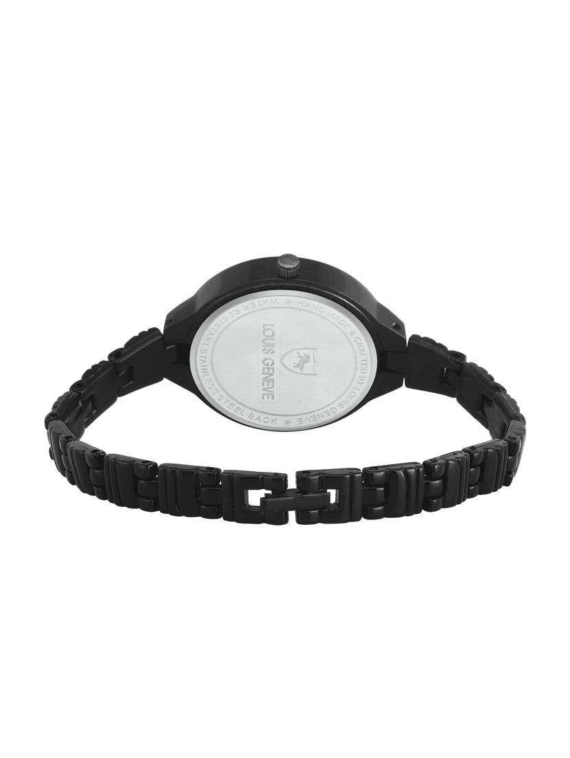 LOUIS GENEVE Black Dial Watch For Women - LG-LW-SS-BLACK-82 - 15025717 - Zoom Image - 3