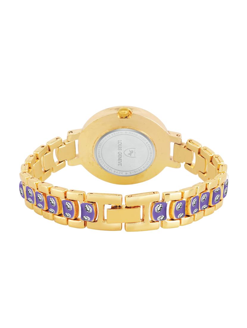 LOUIS GENEVE Purple Dial Watch For Women - LG-LW-SS-PGOLD-105 - 15025738 - Zoom Image - 3