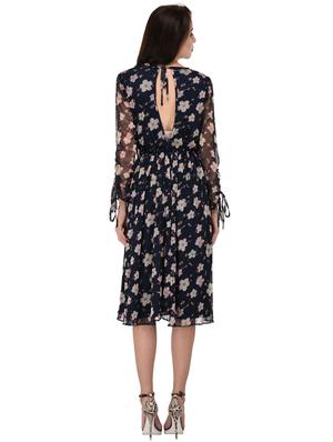 navy blue net floral empire-line dress - 15026741 - Standard Image - 3