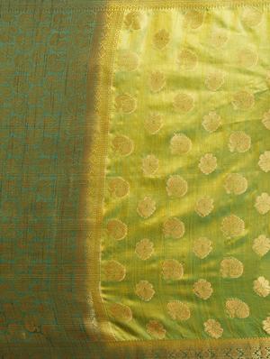 yellow art silk kanjivaram saree with blouse - 15026798 - Standard Image - 3