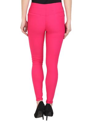 pink cotton lycra jeggings - 15027539 - Standard Image - 3