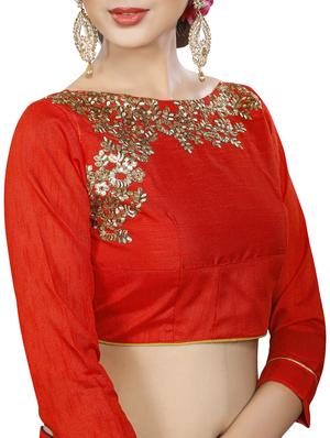 blue georgette embroidered saree with blouse - 15027587 - Standard Image - 3