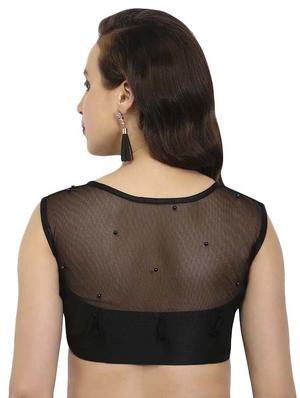 black georgette solid blouse - 15027602 - Standard Image - 3