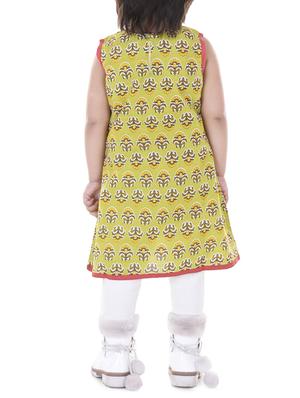 green cotton aline kurti - 15027923 - Standard Image - 3