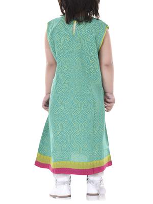 green cotton aline kurti - 15027924 - Standard Image - 3