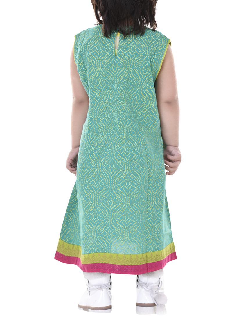 green cotton aline kurti - 15027924 - Zoom Image - 3
