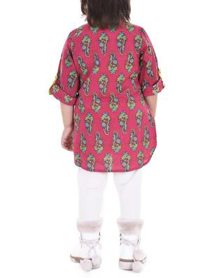 pink cotton kurti - 15027928 - Standard Image - 3