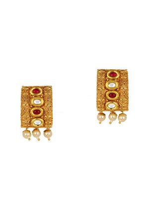 gold brass necklace & earrings set - 15028076 - Standard Image - 3