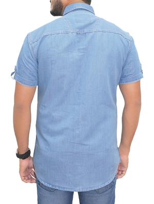 blue denim casual shirt - 15028608 - Standard Image - 3