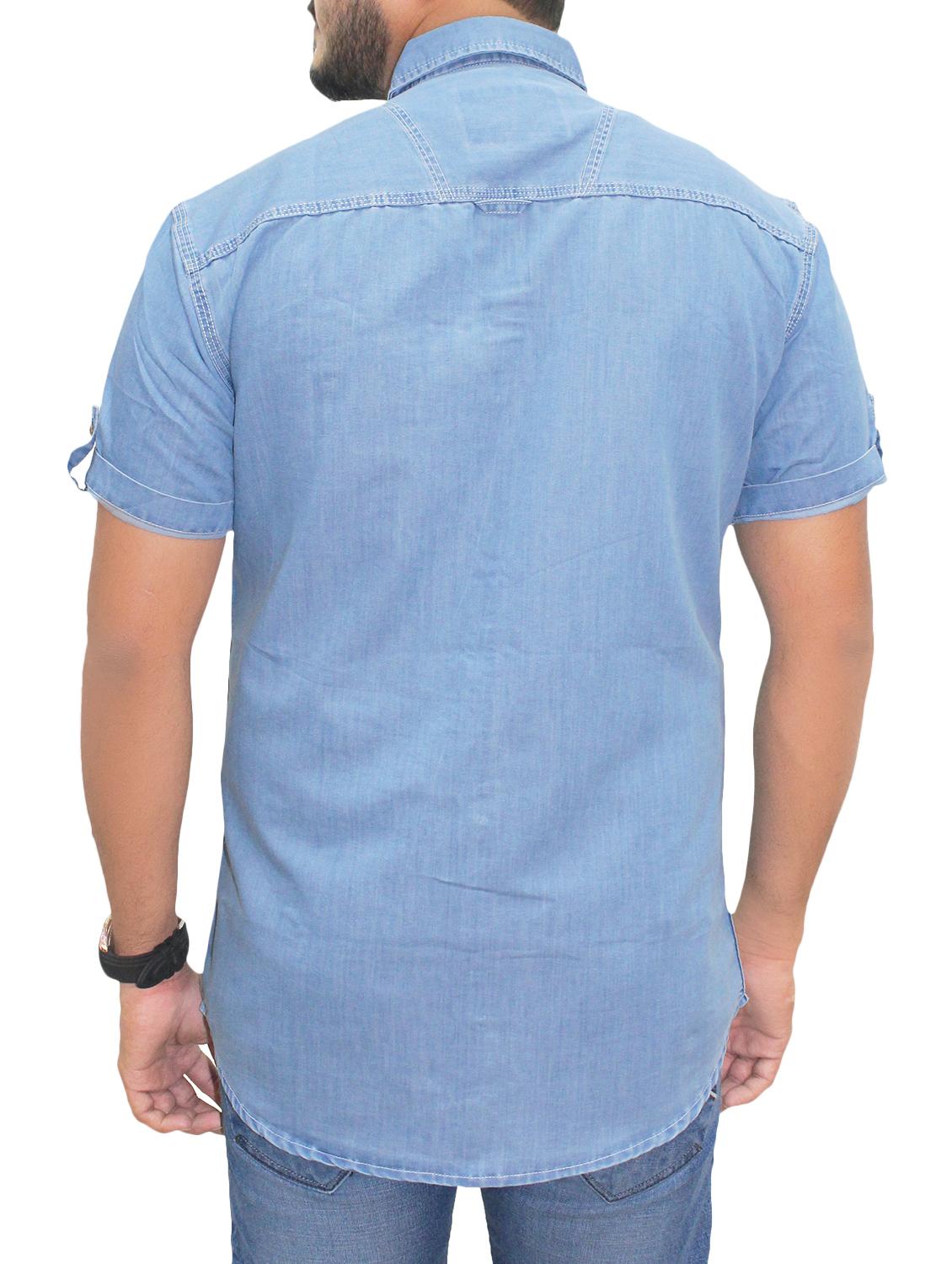 blue denim casual shirt - 15028608 - Zoom Image - 3