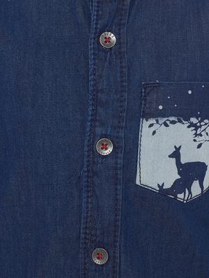 dark blue denim shirt - 15029724 - Standard Image - 3