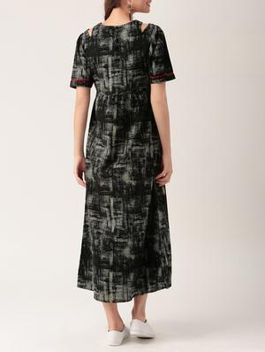 black printed cotton maxi dress - 15030226 - Standard Image - 3