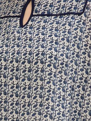 blue printed georgette maxi dress - 15030285 - Standard Image - 3