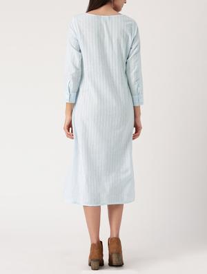 light blue cotton shift dress - 15030294 - Standard Image - 3