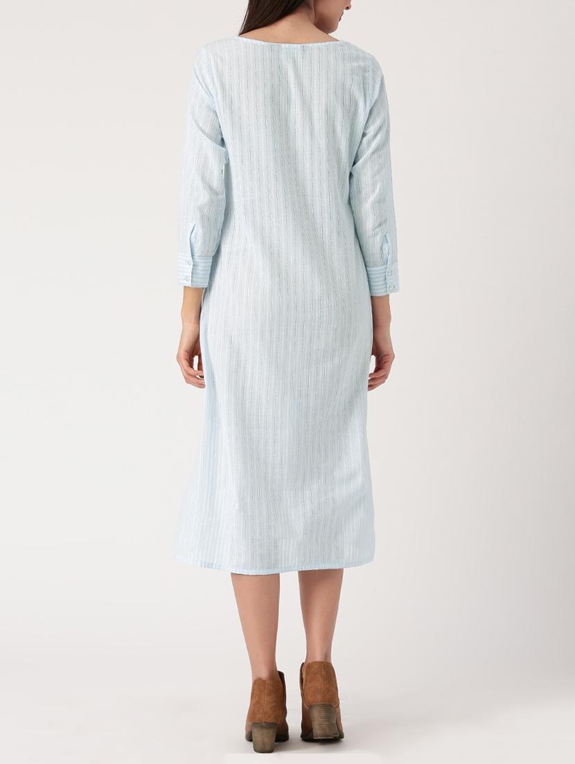 light blue cotton shift dress - 15030294 - Zoom Image - 3