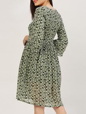 green printed dress - 15030344 - Standard Image - 3