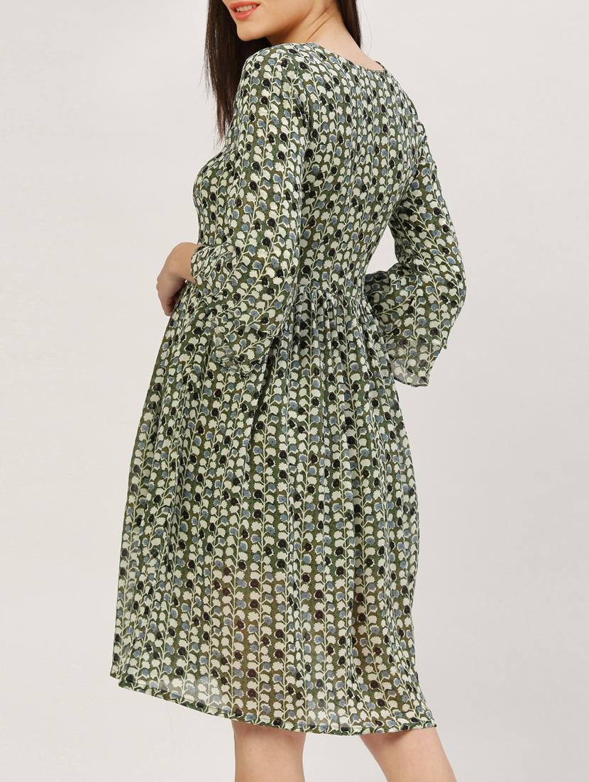 green printed dress - 15030344 - Zoom Image - 3