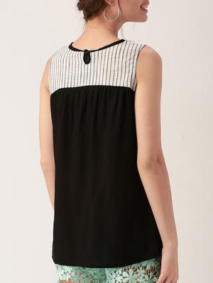 black striped rayon top - 15030430 - Standard Image - 3