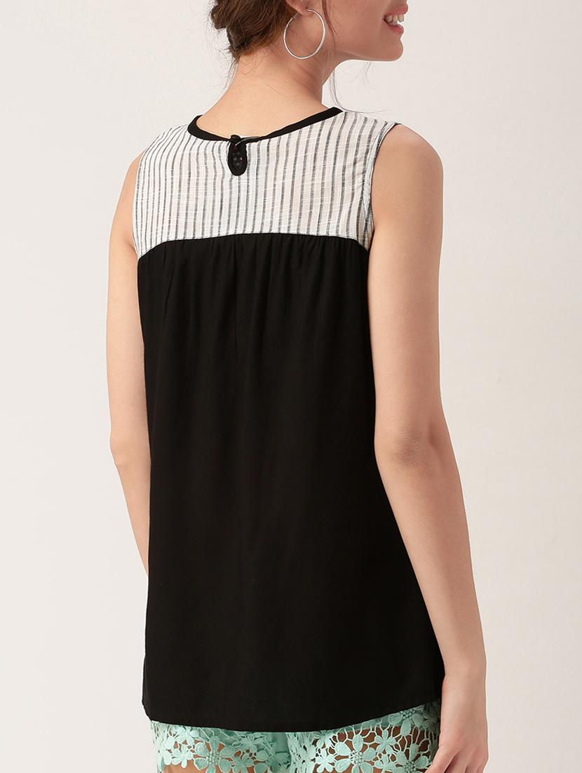 black striped rayon top - 15030430 - Zoom Image - 3