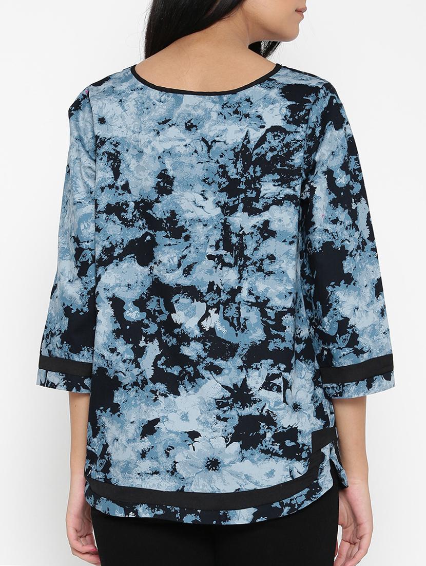 blue printed cotton top - 15030439 - Zoom Image - 3