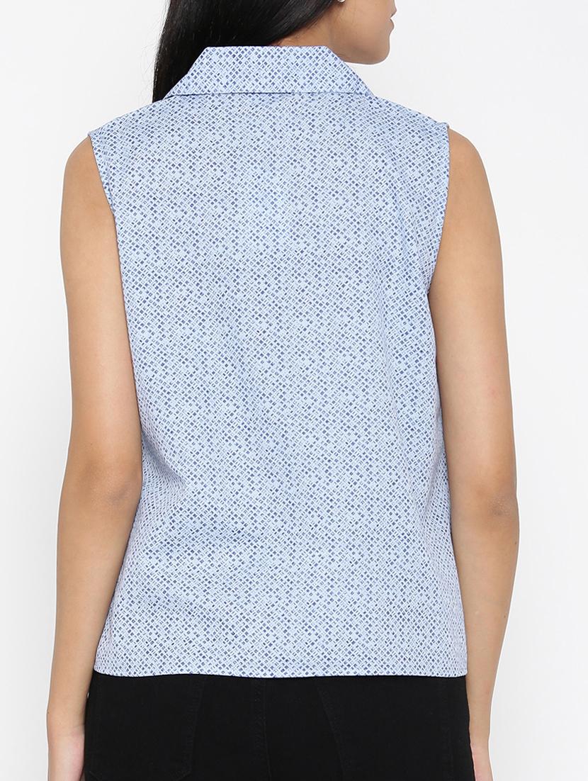 blue printed cotton top - 15030440 - Zoom Image - 3