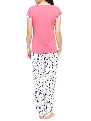 white printed nightwear pajama set - 15030639 - Standard Image - 3