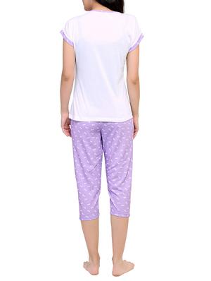 multicolored printed capri nightwear set - 15030651 - Standard Image - 3